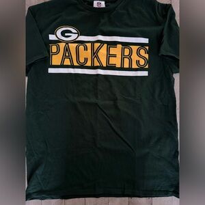 NFL Green Bay Packers Green and Yellow Vintage Cotton Short Sleeve Tee Size L